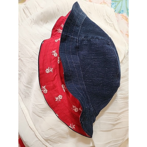 Dark‎ Denim BUCKET HAT REVERSIBLE 70s Soft Red Bandana Hip Hop Lid  Streetwear - Picture 1 of 16
